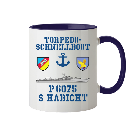 Torpedo-Schnellboot P6075 HABICHT Anker - Tasse zweifarbig