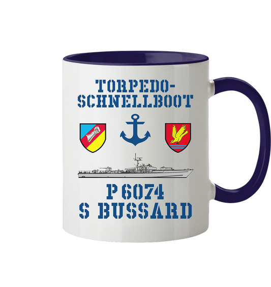 Torpedo-Schnellboot P6074 BUSSARD Anker - Tasse zweifarbig