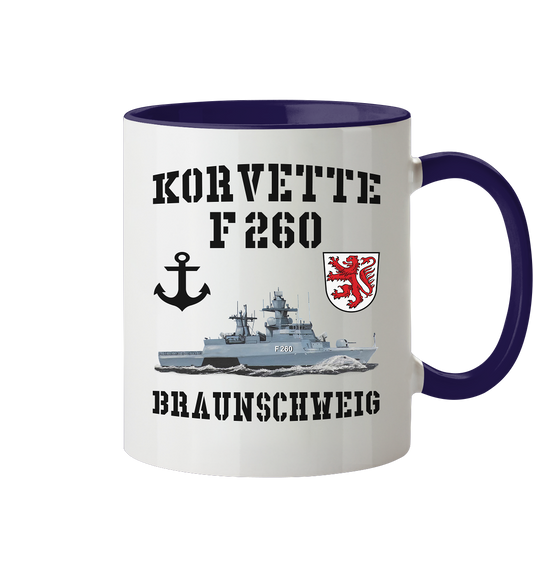 Korvette F260 BRAUNSCHWEIG Anker - Tasse zweifarbig