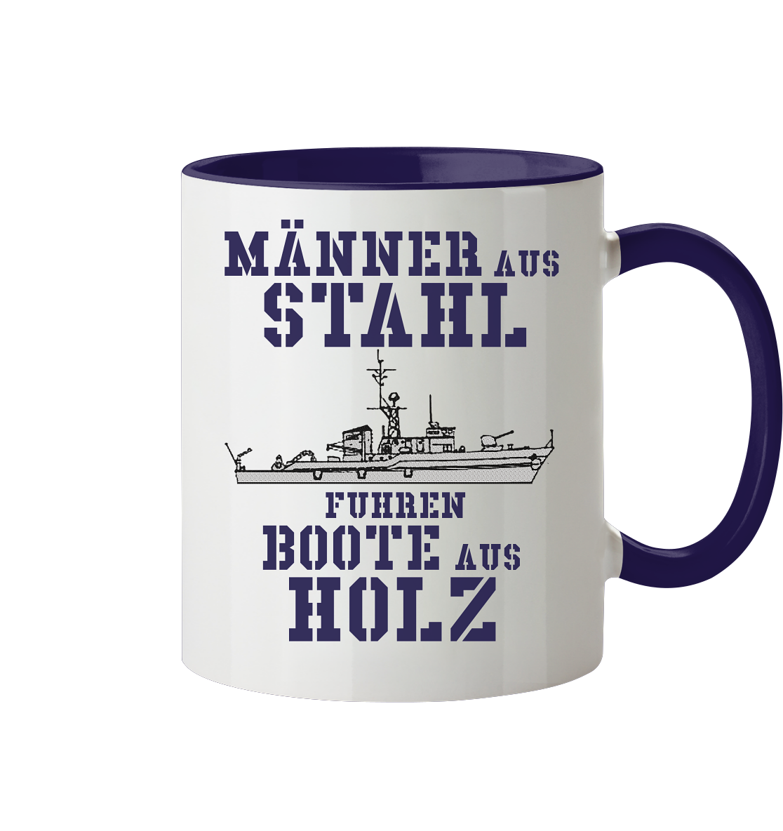 Männer aus Stahl...  KM-Boot LINDAU-Klasse - Tasse zweifarbig