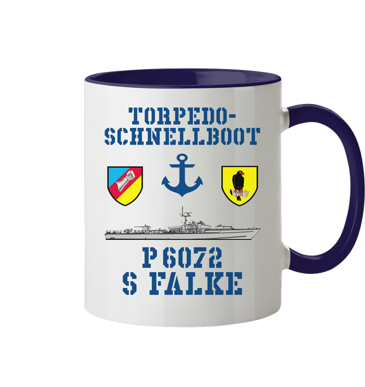 Torpedo-Schnellboot P6072 FALKE Anker - Tasse zweifarbig