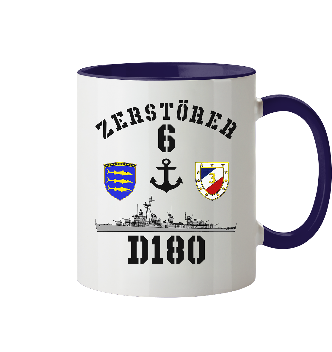 D180 ZERSTÖRER 6 Anker  - Tasse zweifarbig