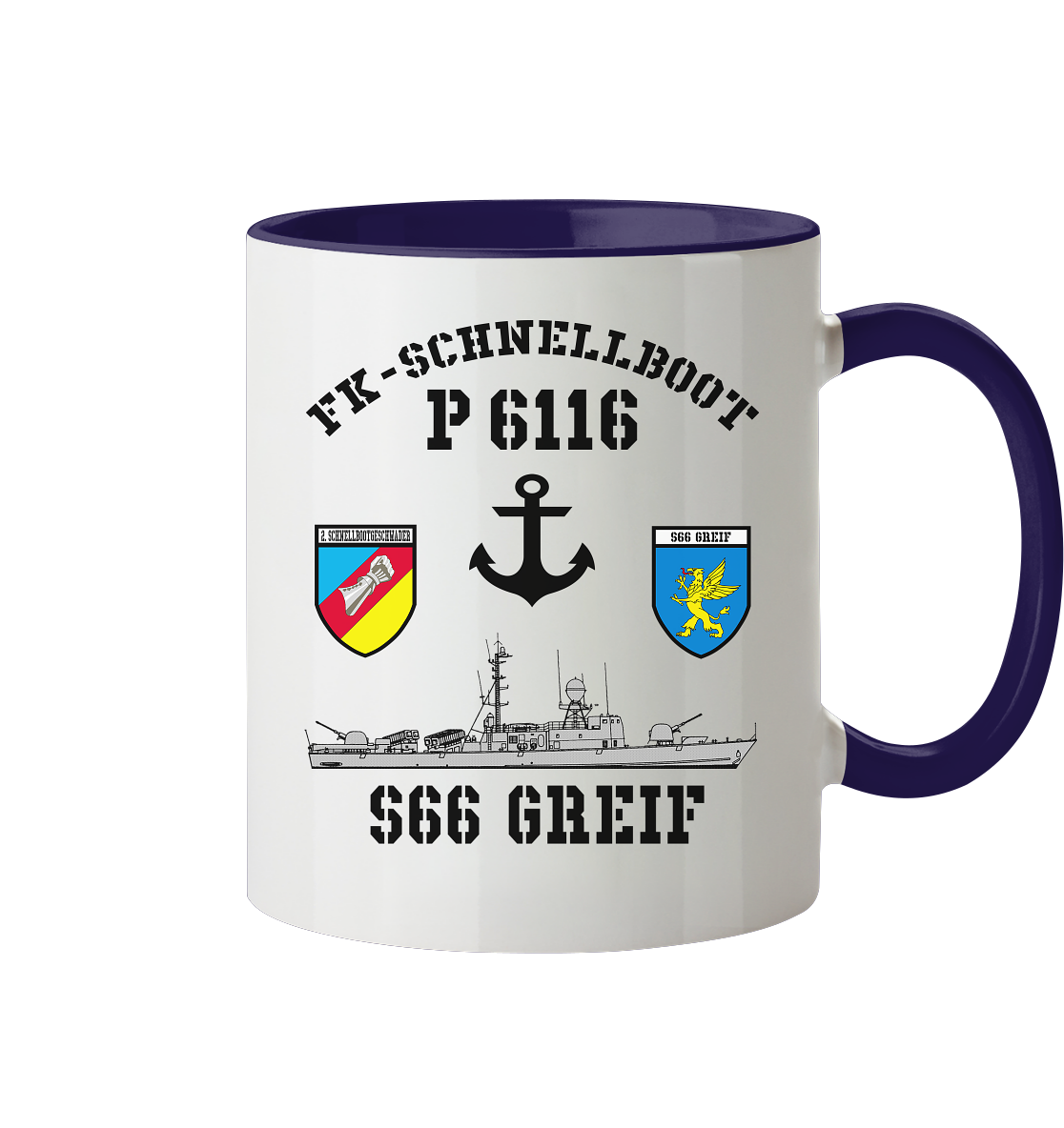 FK-Schnellboot P6116 GREIF 2.SG Anker  - Tasse zweifarbig