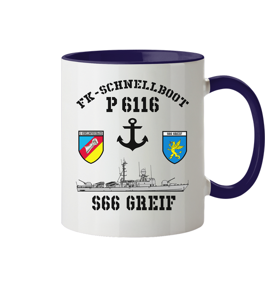 FK-Schnellboot P6116 GREIF 2.SG Anker  - Tasse zweifarbig