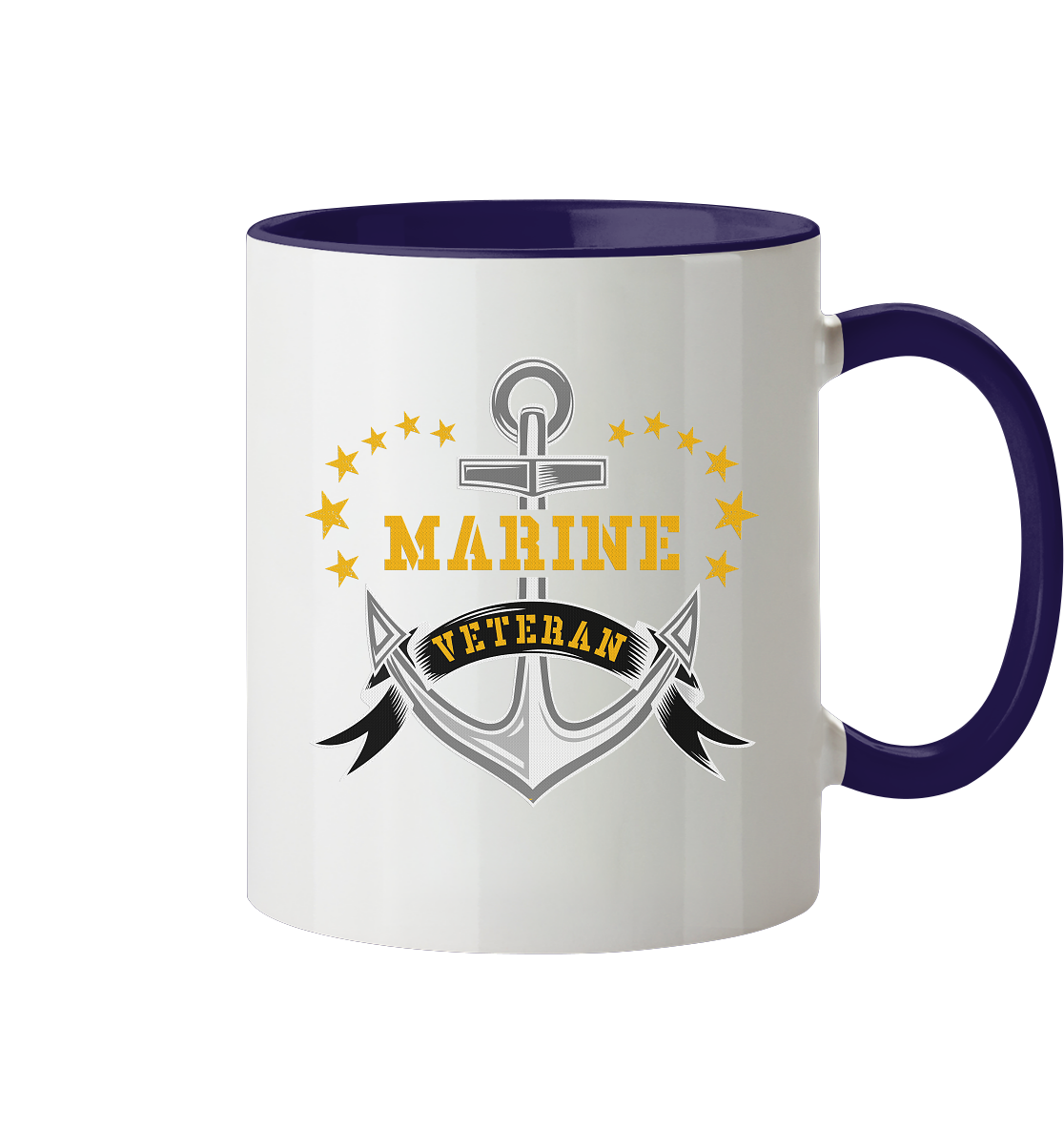 Marine Veteran Anker - Tasse zweifarbig