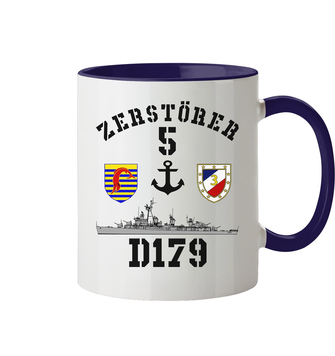 D179 ZERSTÖRER 5 Anker   - Tasse zweifarbig