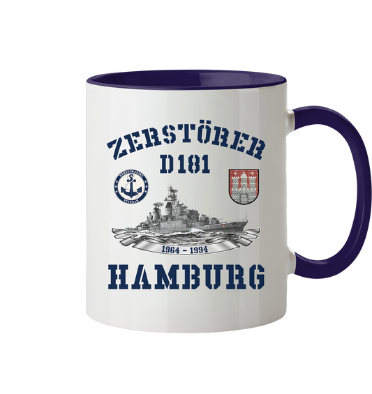 Zerstörer D181 HAMBURG Bundesmarine Veteran - Tasse zweifarbig