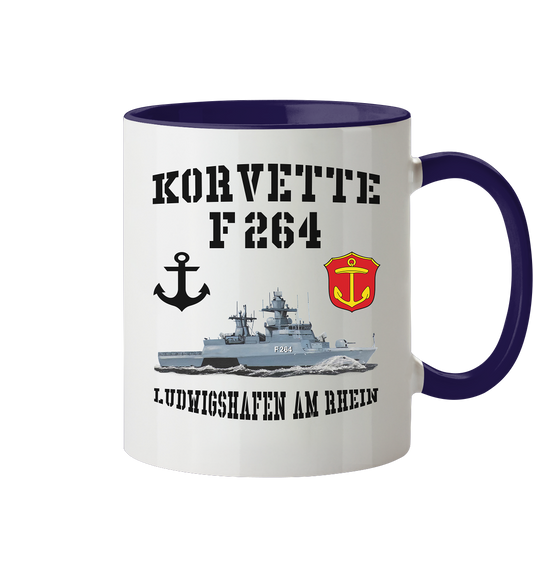 Korvette F264 LUDWIGSHAFEN AM RHEIN Anker - Tasse zweifarbig