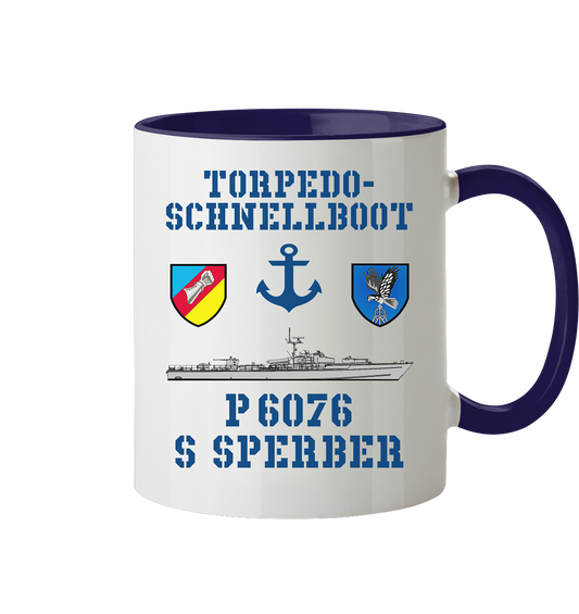 Torpedo-Schnellboot P6076 SPERBER Anker - Tasse zweifarbig