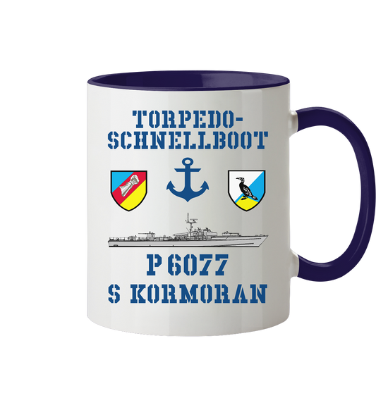 Torpedo-Schnellboot P6077 KORMORAN Anker - Tasse zweifarbig