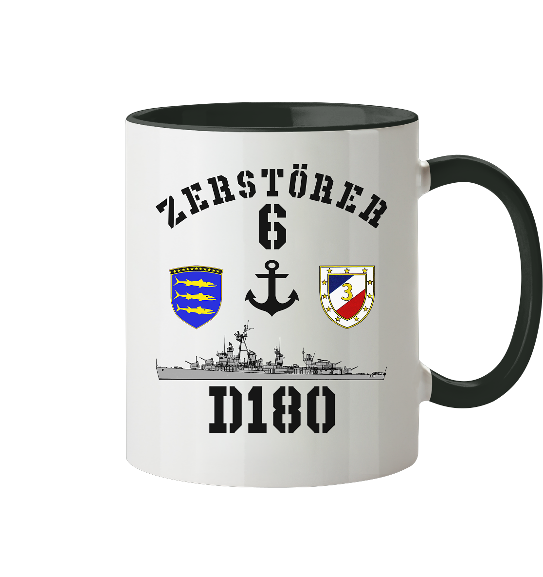 D180 ZERSTÖRER 6 Anker  - Tasse zweifarbig
