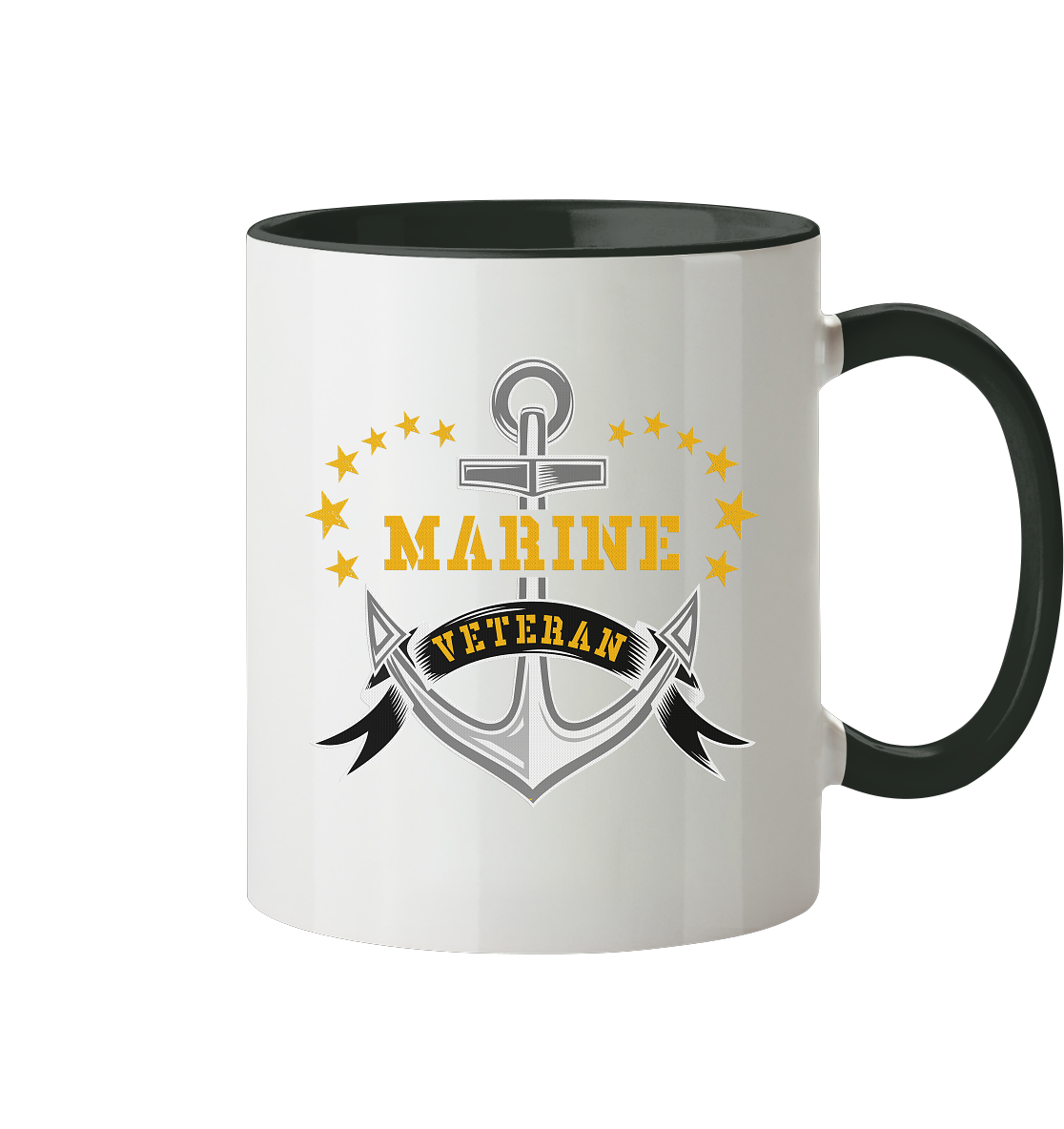 Marine Veteran Anker - Tasse zweifarbig