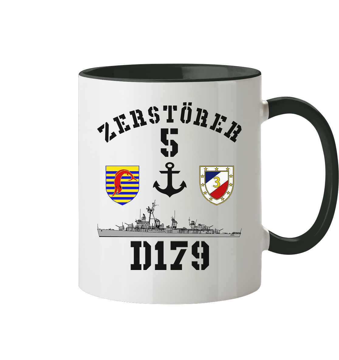 D179 ZERSTÖRER 5 Anker   - Tasse zweifarbig