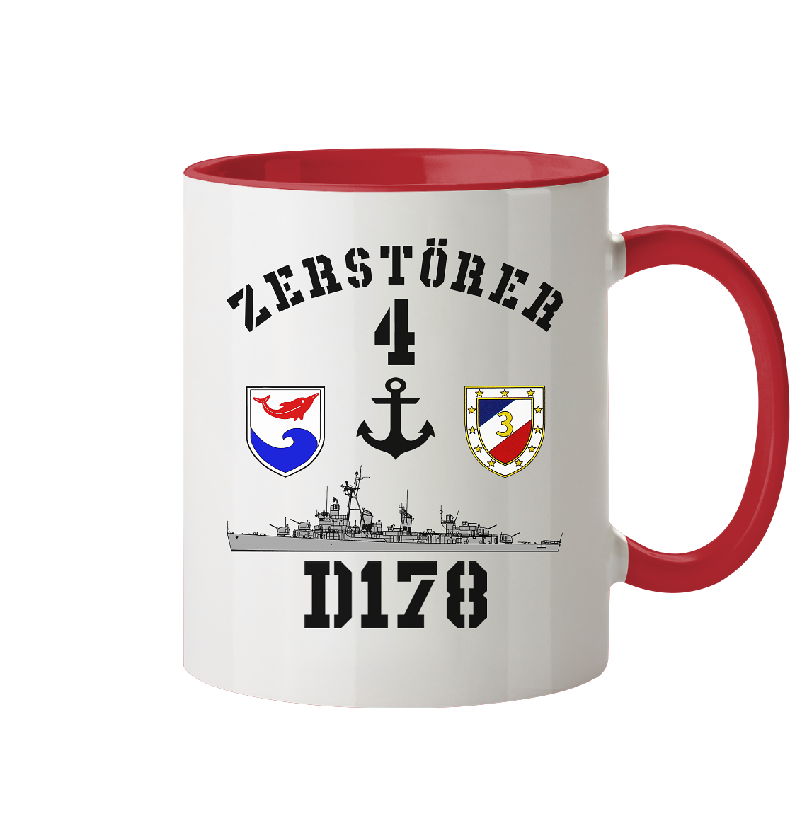 D178 ZERSTÖRER 4 Anker   - Tasse zweifarbig
