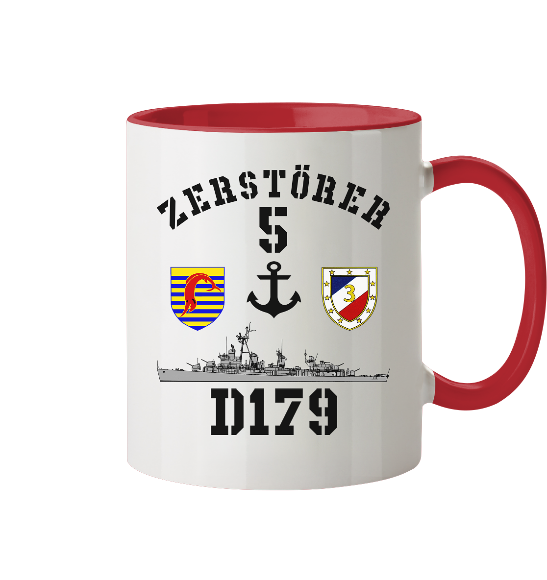 D179 ZERSTÖRER 5 Anker   - Tasse zweifarbig