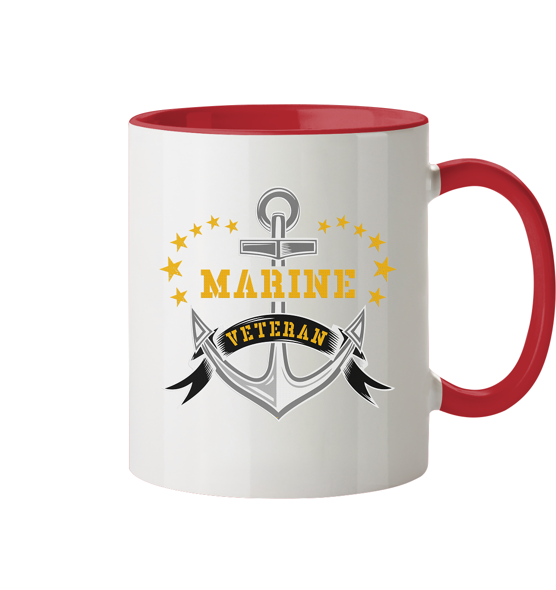 Marine Veteran Anker - Tasse zweifarbig