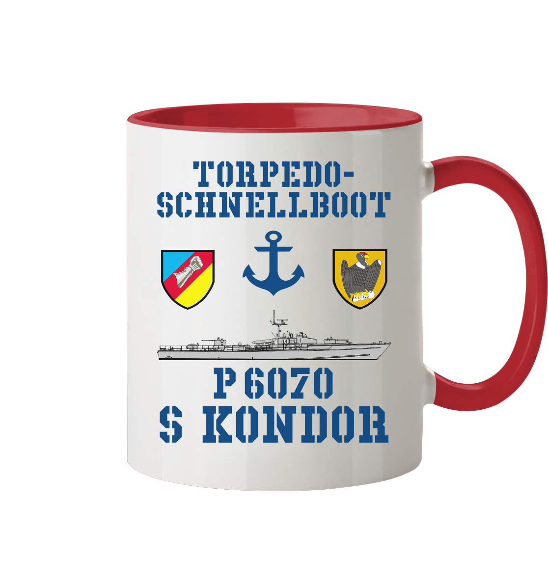 Torpedo-Schnellboot P6070 KONDOR Anker - Tasse zweifarbig